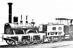 La locomotiva che trainava il primo treno era stata battezzata «Vesuvio».jpg